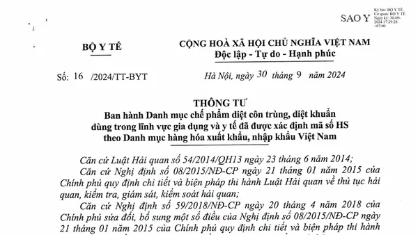 Minh họa mã hải quan trên thùng chế phẩm và biểu mẫu thông quan