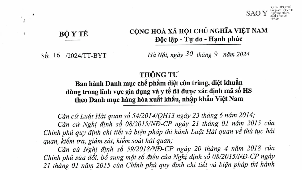 Minh họa mã hải quan trên thùng chế phẩm và biểu mẫu thông quan